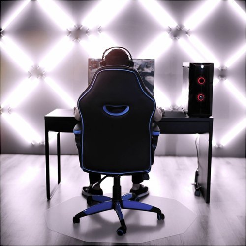Floortex - 9Mat Polycarbonate 9-Sided Gaming Chair Mat for Carpets up to 1/2'' - 38'' x 39'' - Clear-Front_Standard 