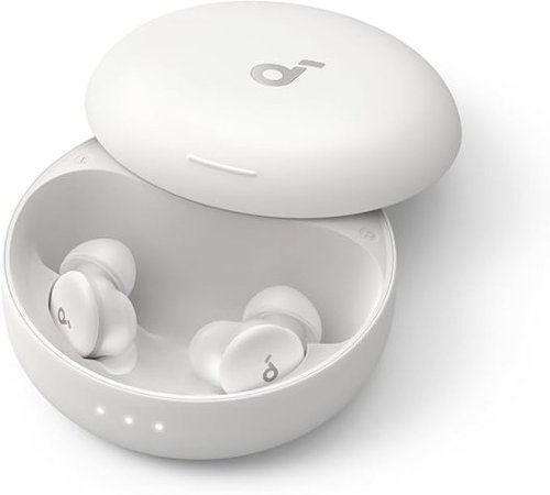 Soundcore - by Anker Sleep A30 Smart ANC Sleep Earbuds with Breescape Cooling Eye Mask - White Set（Refurbished） - Moonlit White-Front_Standard 