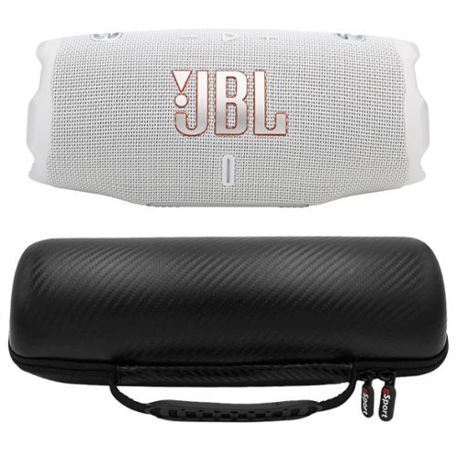 JBL - CHARGE 6 Waterproof Portable Speaker Bundle with gSport Carbon Fiber Case - White-Front_Standard 