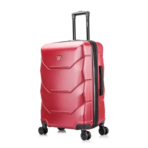 Front. DUKAP - Zonix Lightweight Hardside Spinner Luggage 26" - WINE.