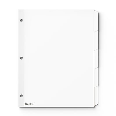 Staples - Write & Erase Paper Dividers, 5-Tabs, 36 Sets (ST63044) - White