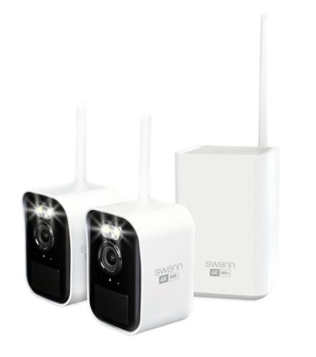 Swann - MaxRanger 4K Mini Security System 2 Wireless IP Security Cameras, Night Vision, Thermal Motion Detect, 64GB - White