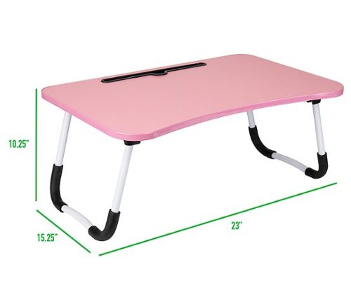 Mind Reader Lap Desk Laptop Stand, Bed Tray, Folding Legs, Couch Table, Portable, MDF , 23.25L x 13.75W x 10.5H - Pink BUY ONLINE