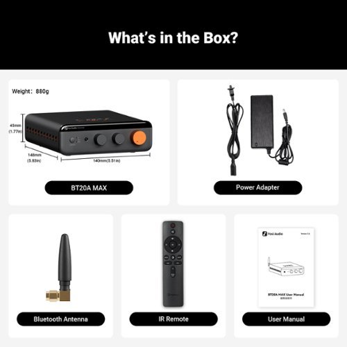 Fosi Audio BT20A MAX Bluetooth Stereo Power Amp - Black SHOP ONLINE