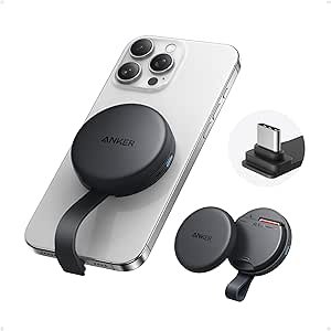 Anker - MagGo USB-C Adapter, SD Card Reader for USB C iPhone 16/15 Series(Not for12/13/14), Portable Magnetic Memory Card Reader - Black Stone-Front_Standard 