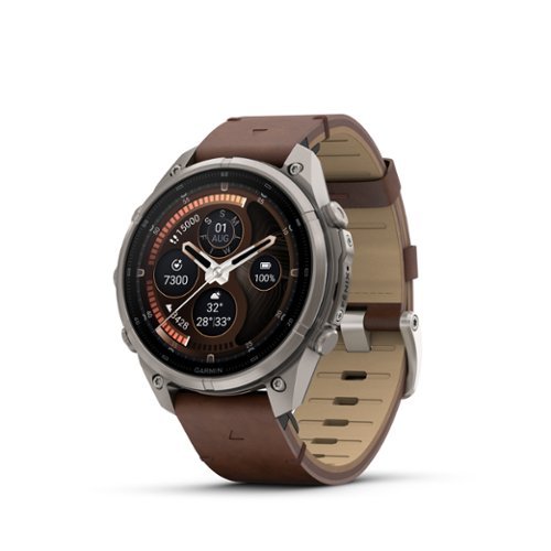 Garmin - fēnix 9 Pro - inReach AMOLED GPS Smartwatch 47 mm Titanium - Walnut Leather Band - (2026)
