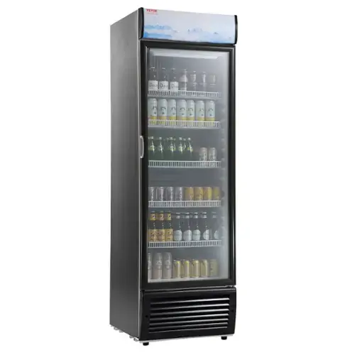 Front. VEVOR - Commercial Merchandiser Refrigerator, 14.8 Cu.Ft / 420L Beverage Refrigerator Cooler Merchandiser - Black.