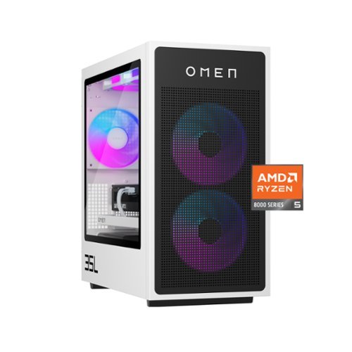 HP OMEN - 35L Gaming Desktop - AMD Ryzen 5 8400F - 16GB DDR5 Memory - NVIDIA GeForce RTX 5060 - 1TB SSD - Panda Metal-Front_Standard 