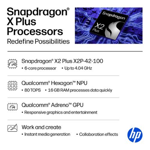 HP OmniBook X 14 2K OLED Touchscreen Laptop - Snapdragon X2 Plus - 16GB Memory - 512GB SSD - Copilot+ PC - Meteor Silver SHOP ONLINE