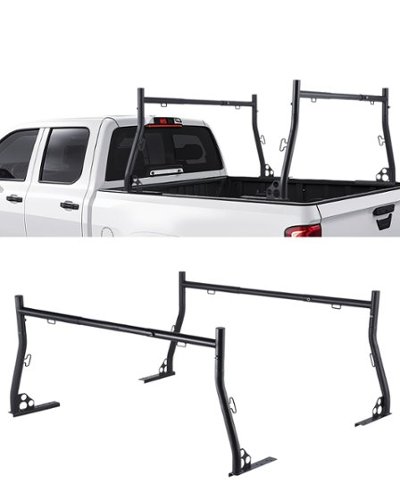 VEVOR - Truck Ladder Rack, 49-73 in Width, Extendable Universal Cargo Rack, Heavy Duty Steel - Black-Front_Standard 