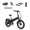 Lectric eBikes - XP4 750 Step-Over Foldable Long-Range eBike (Max 85mi/28mph) + LevelUp Rack/Comfort Seat/Seat Post/Elite Headlight/Lock - Tempest Grey-Front_Standard