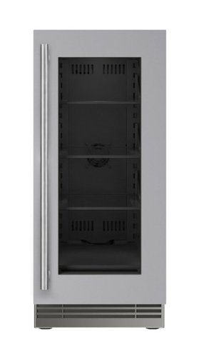 U-Line - 15"W. 2.8 Cu.Ft. Built-In Frame w. Glass Compact Refrigerator - Stainless Steel