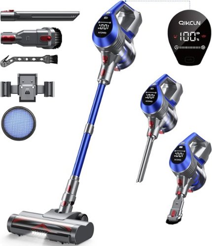 MOOSOO - 23Kpa Cordless Vacuum Cleaner, Powerful Stick Vacuum with 2 Speeds and 40 mins Run Time for Hardwood Floor and Pet Hair - Blue-Front_Standard 