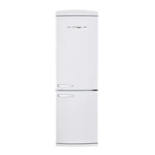 Front. Unique Appliances - 24 in. Wide Classic Retro 23.8 in 11.7 cu. ft. Frost Free Retro Bottom Freezer Refrigerator ENERGY STAR - Marshmallow White.