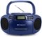 Emerson - Portable CD Player Boombox with Cassette Player Combo, Tape Recorder, AM/FM Radio, AUX Input, Black (EPB-3003 - Blue-Front_Standard