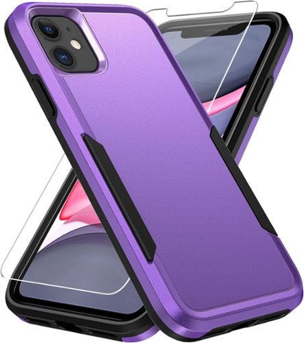 Entronix - iPhone 11 Bundle - Dual-Layer Case with Clear Screen Protector for Ultimate Protection - Purple-Front_Standard 