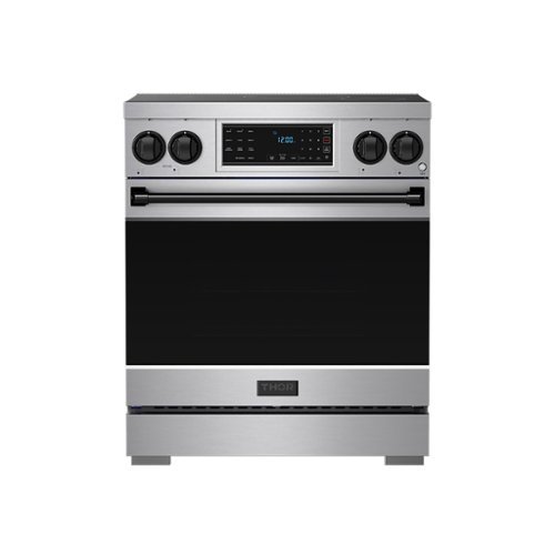 Gordon Ramsay Series by Thor Kitchen 4.8 Cu. Ft Freestanding Induction Range with Black Hardware - Stainless Steel
