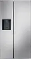 Front. LG - 26.6 Cu. Ft. Side-by-Side Smart Refrigerator with External Ice and Water - PrintProof Stainless Steel.