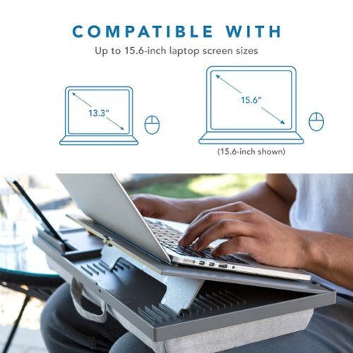 LapGear Ergo Pro Adjustable Lap Desk for 15.6 Laptop or Tablet - Gray Herringbone WORLDWIDE DELIVERY