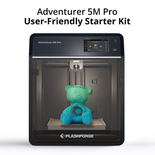 Flashforge - Adventurer 5M Pro 3D Printer, Auto Leveling, 280°C Quick Detachable Nozzle, Dual Filtration, 220×220×220mm - Black-Front_Standard 