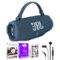 JBL - Charge 6 Waterproof Bluetooth Speaker + In Ear Headphones + Software - Blue-Front_Standard