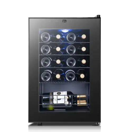Front. Yeego - Wine Refrigerator Cooler, 20 Bottle Small Wine Fridge, Mini Freestanding Wine Cellars for Home, Office - Black.