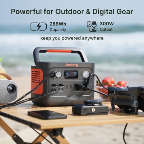 Jackery Explorer 300 v2 (288Wh) Portable Power Station for Outdoor Camping, Hiking, RV, and Road Trips (288 Wh Capacity) - Black GLOBAL SHIPPING