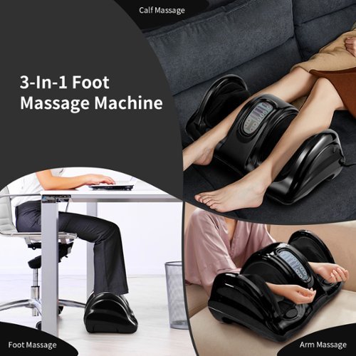 Costway Shiatsu Foot Massager Kneading and Rolling Leg Calf Ankle with Remote - Black SHOP ONLINE