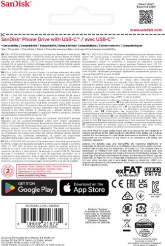 SanDisk Phone Drive 256GB USB Type-C - Arctic - White GLOBAL SHIPPING