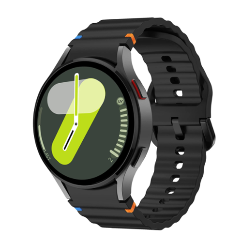 Stock Preferred - Sport Silicone Watch Band for Samsung Galaxy Watch 7/6/5/4 FE for 40mm & 44mm - Black-Front_Standard 