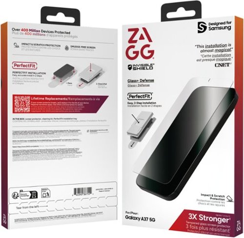 ZAGG Glass+ Defense Screen Protector for Samsung Galaxy A37 5G - Clear BUY ONLINE