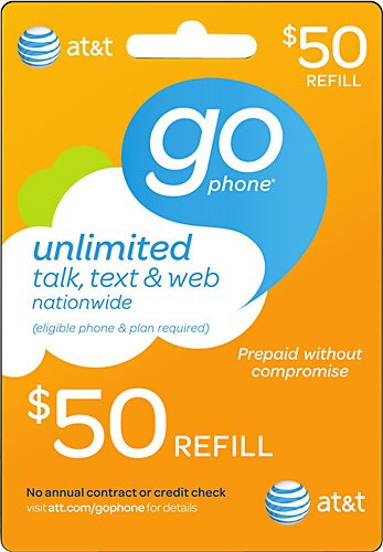  AT&amp;T GoPhone - $50 Prepaid Wireless Airtime Card - Multi