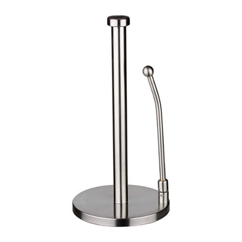Home It - Jumbo Paper Towel Holder with Adjustable Spring Arm in Stainless Steel for Kitchen or Bathroom - Silver-Front_Standard 