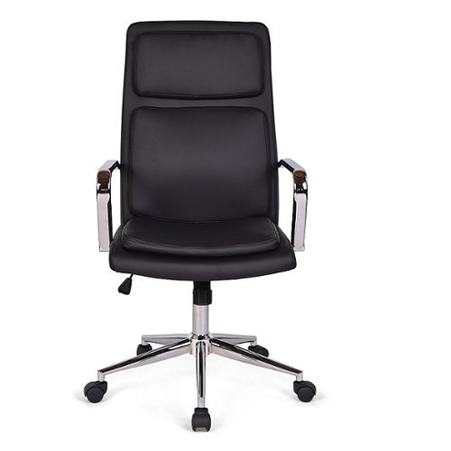 Simpli Home - Swanson Swivel Office Chair - Black-Front_Standard 
