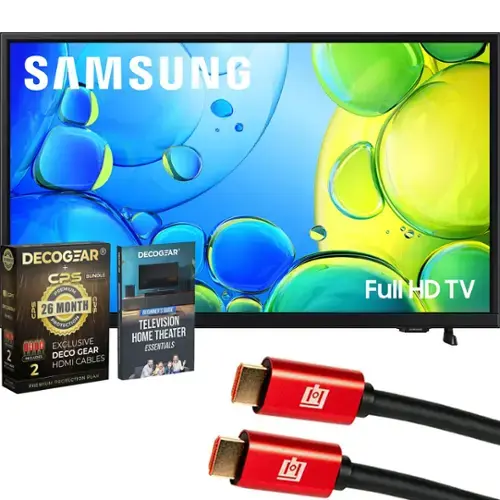 SAMSUNG  
DECOGEAR CPS BUNDLE  
CA PREMIUM -S CPS  
26 MONTH CPS  
BESINNER'S GUIDE  
SUIDE SAC PROTECTION  
TELEVISION  
1 HOME THEATER  
0.00 EXCLUSIVE ESSENTIALS  
2 IT DECO GEAR  
ILLEL CABLES  
HDMI 2 PLAN PREMIUM PROTECTION  
1 O Full HD TV 1 O