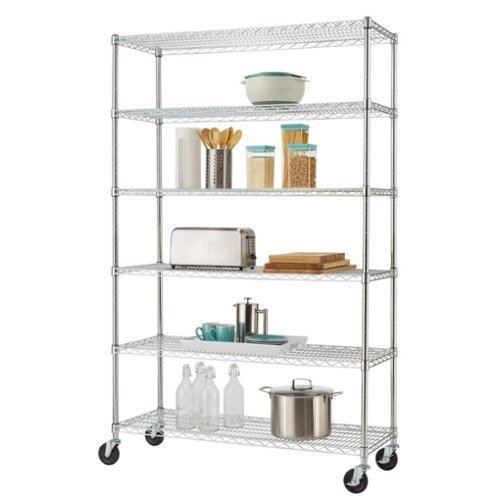 TRINITY BASICS EcoStorage 6-Tier | 48x18x72 | Wire Shelving | NSF | w/ Wheels |