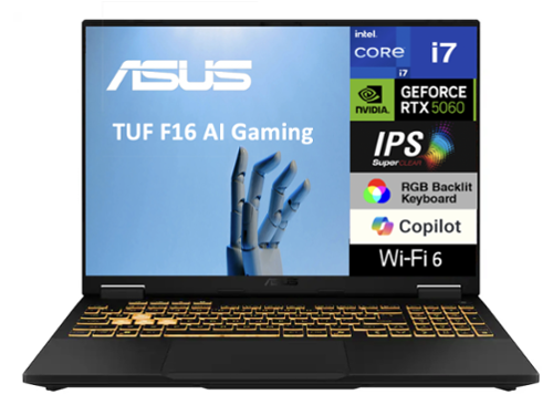 ASUS TUF F16 Laptop 16.0 WUXGA Display (Intel i7 14650HX, 32GB