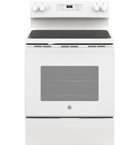 GE - 5.3 Cu. Ft. Freestanding Electric Range with Self-cleaning - White-Front_Standard 