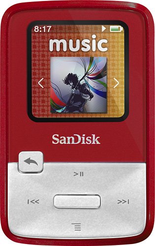  SanDisk - Sansa Clip Zip 4GB* MP3 Player - Red