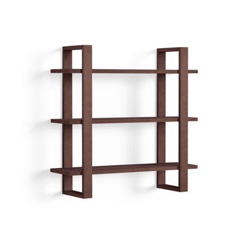 Burrow - Index Hardwood 3-Shelf Bookshelf - Walnut-Front_Standard 