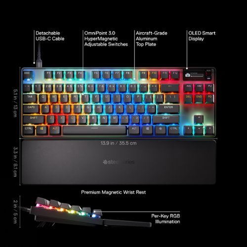 SteelSeries Apex Pro TKL Gen 3 Wired Mechanical OmniPoint Adjustable HyperMagnetic Gaming Keyboard  with Rapid Tap - Black WORLDWIDE DELIVERY
