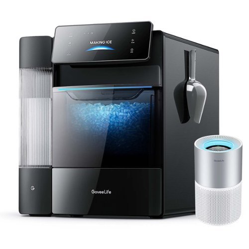 Govee - GoveeLife Smart Nugget Ice Maker Pro,Buy One Get One Air Purifier - Black-Front_Standard 