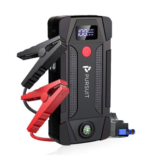 Pursuit - 1000A Portable Jump Starter, 12V Car Jumper Box with 8000mAh Power Bank & LED Flashlight-Front_Standard 