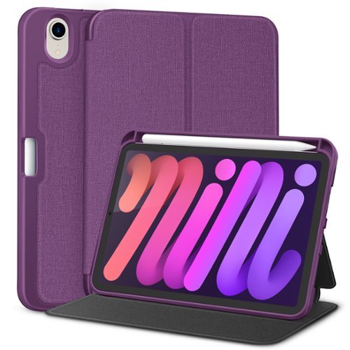 DTTO - Case for iPad mini 7 (A17 Pro) Case 2024, iPad mini 6th Generation Case 2021, with Pencil Holder, Multi-Angle Stand - Purple-Front_Standard 