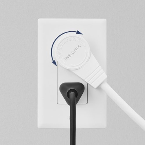Insignia™ 8’ 16 AWG Indoor Extension Power Cord with Rotating Plug - White GLOBAL SHIPPING