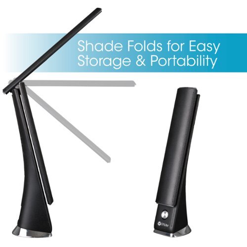 OttLite Rise LED Desk Lamp w/ LCD Smart Display, USB Charging Port, 3 Brightness Settings, 3 Color Temperatures & Foldable Shade - Black BUY IN QATAR
