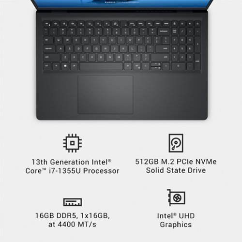 Dell 15.6 2K Touchscreen Laptop - Intel Core i7 1355U 2023 - 16GB Memory - 512 GB Storage - Carbon Black BUY ONLINE
