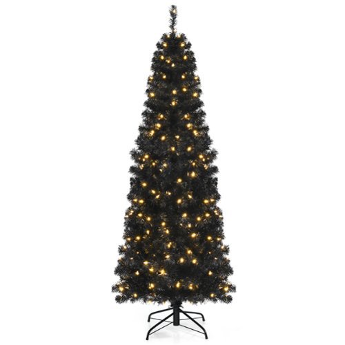 Costway - Pre-lit PVC Christmas Pencil Tree w/ 300 LED Lights