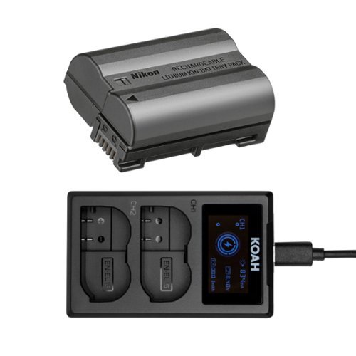 Nikon - EN-EL15c Rechargeable Li-ion Battery with Dual USB-C Charger with LCD Display  bundle-Front_Standard 
