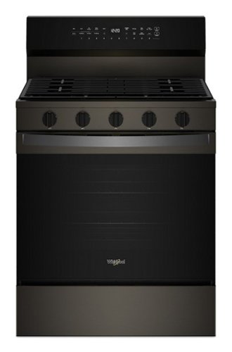  Whirlpool - 5.0 Cu. Ft. Smart Freestanding Gas Range with Air Cooking Technology, No Preheat Air Fry and Steam/Self Clean - Black-on-Stainless